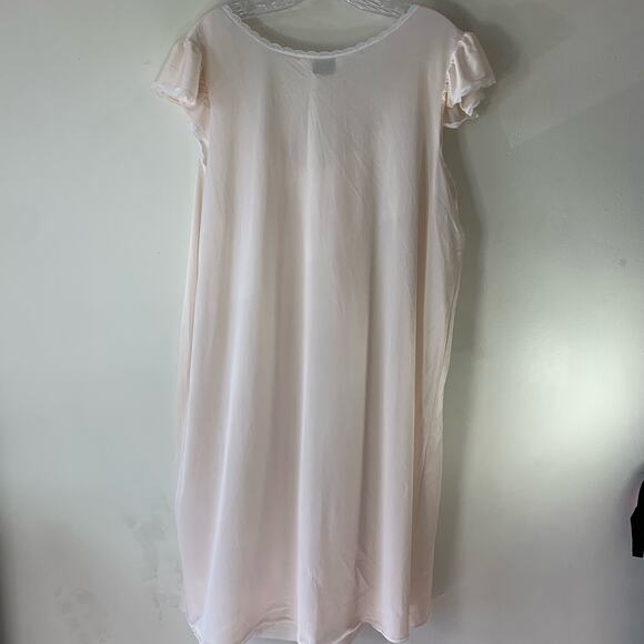 Improved Living Sheer Nightgown with Frilly Cap Sleeves and Embroidered Detail - Picture 8 of 12